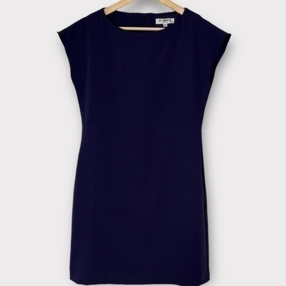 Of Mercer Navy Sheath Dress Minimalist Workwear Career Dress Cap Sleeve purple